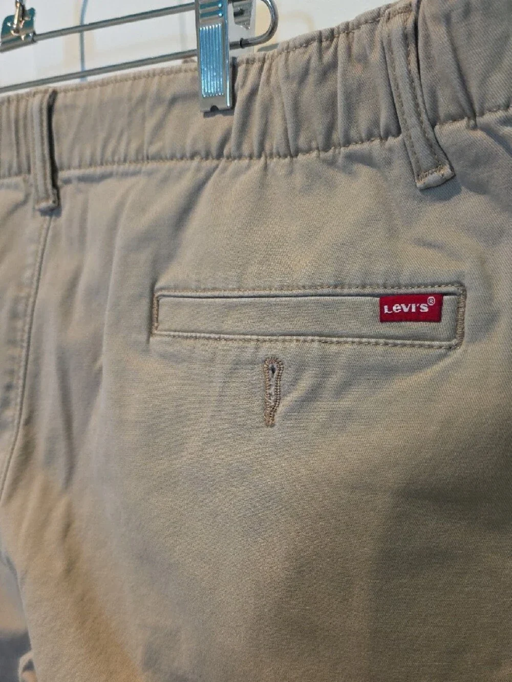 Levi's Men's Khaki Straight Chinos w/ Elastic Waist